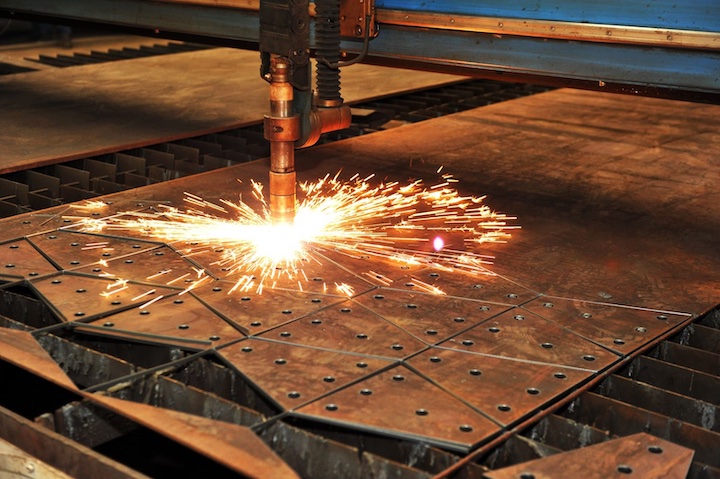 Plasma cutting work at Nova Metals in Stony Plain